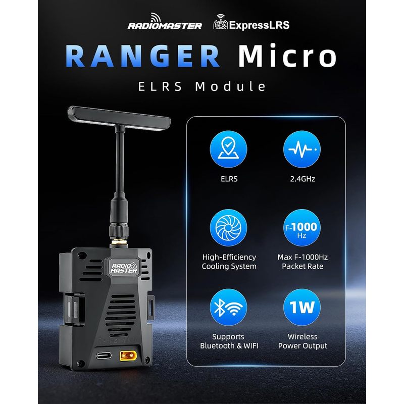 Módulo RadioMaster Ranger Micr - Radiomaster Ranger 2.4Ghz Elrs Module avaliação e preço
